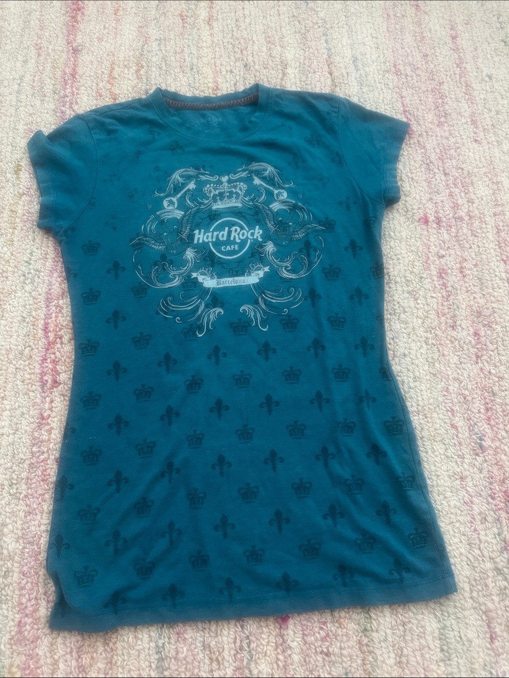Hard Rock Cafe Teal Graphic Short Sleeve Tee